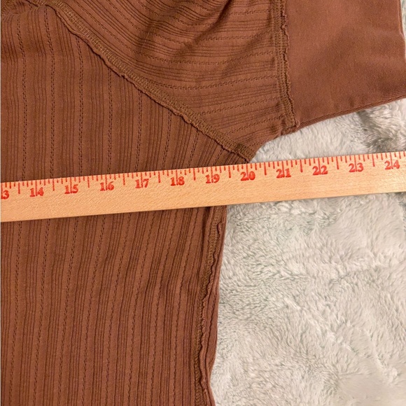Ruff Hewn Brown Ribbed Button-Down Top - Picture 3 of 7